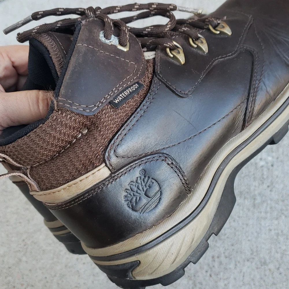 Timberland Boys Waterproof Leather Hiking Ankle Boots Size 6 Brown Outdoor
